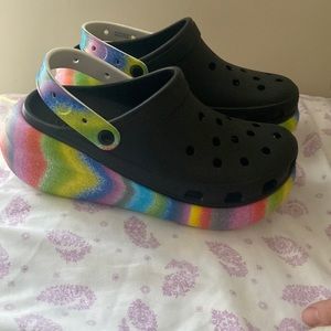 Crocs crush rainbow and black new shoes